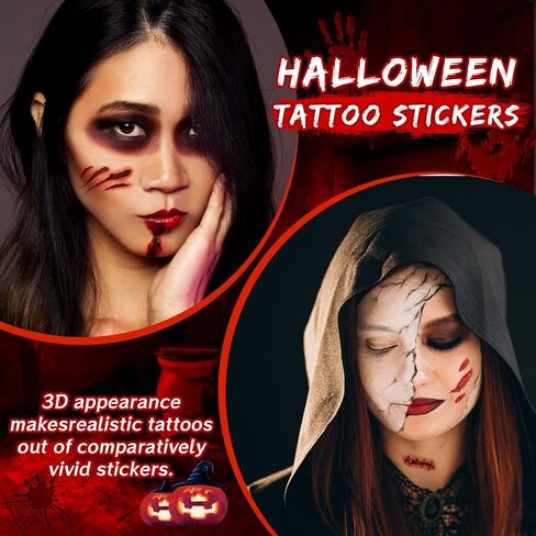 118Pcs Halloween Bloody Handprint Footprint Window Stickers Wall Stickers Halloween Stickers Halloween Bathroom Decor Halloween Party Halloween Decorations (10 Sheets) in Kuwait
