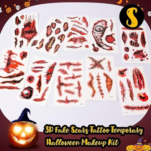 118Pcs Halloween Bloody Handprint Footprint Window Stickers Wall Stickers Halloween Stickers Halloween Bathroom Decor Halloween Party Halloween Decorations (10 Sheets) in Kuwait
