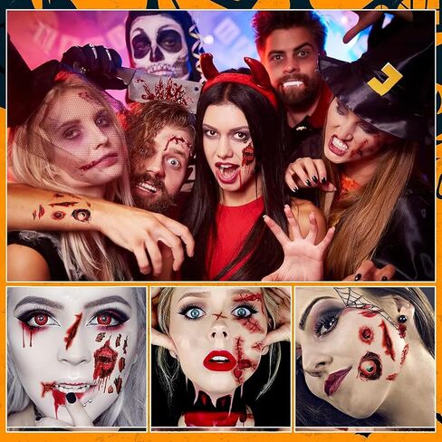 118Pcs Halloween Bloody Handprint Footprint Window Stickers Wall Stickers Halloween Stickers Halloween Bathroom Decor Halloween Party Halloween Decorations (10 Sheets) in Kuwait