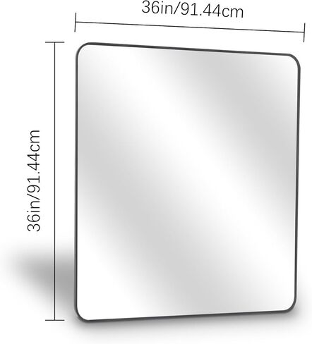 DESBING 18x24 inch Black Bathroom Mirror,Bevelled Edge Black Mirror with Ribbed Texture-Modern Rectangle Bathroom Wall Mirror for Vanity, Tempered Glass,Hangs Horizontally or Vertically in Saudi Arabia