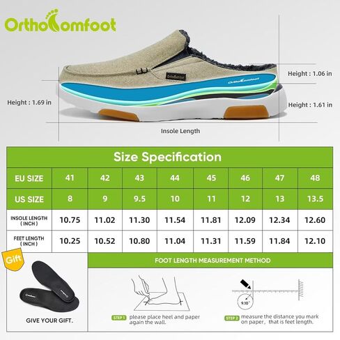 أحذية OrthoComfoot المريحة للرجال بدون كعب وأحذية سهلة الارتداء، التهاب اللفافة الأخمصية، تخفيف آلام القدم والكعب، شباشب كاجوال لتقويم العظام، أحذية المشي على شكل قارب لمرضى السكري in Saudi Arabia