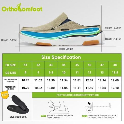 أحذية OrthoComfoot المريحة للرجال بدون كعب وأحذية سهلة الارتداء، التهاب اللفافة الأخمصية، تخفيف آلام القدم والكعب، شباشب كاجوال لتقويم العظام، أحذية المشي على شكل قارب لمرضى السكري in Saudi Arabia