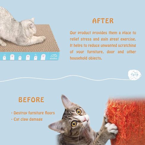 3 Pack ZooZoo Cat Scratching Board Set, Plain Cat Scratching Post Pad Made of Durable Corrugated Cardboard for Stress Relief, Pet Scratcher Fidget Toy Gift Claw Comfort in Kuwait