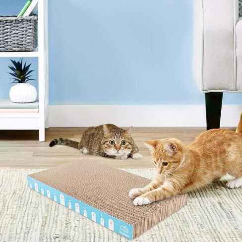 3 Pack ZooZoo Cat Scratching Board Set, Plain Cat Scratching Post Pad Made of Durable Corrugated Cardboard for Stress Relief, Pet Scratcher Fidget Toy Gift Claw Comfort in Kuwait