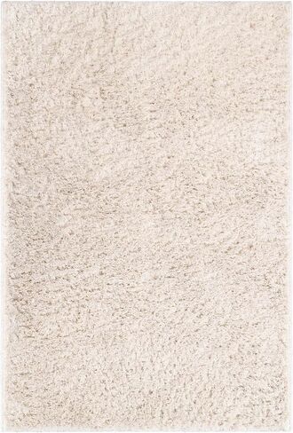 Superior Indoor Large Shag Area Rug with Non-Skid Foam Backing, Ultra-Soft and Fluffy Shaggy Rugs for Living Room, Bedroom, Office, Dining, Home Floor Decor, California Collection, Ivory, 4' X 6' in Saudi Arabia