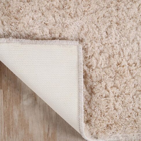 Superior Indoor Large Shag Area Rug with Non-Skid Foam Backing, Ultra-Soft and Fluffy Shaggy Rugs for Living Room, Bedroom, Office, Dining, Home Floor Decor, California Collection, Ivory, 4' X 6' in Saudi Arabia