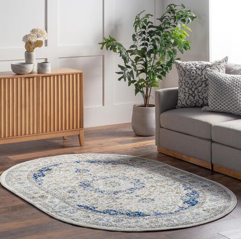 nuLOOM Verona Vintage Persian Area Rug, Oval 7x9, Blue in Saudi Arabia
