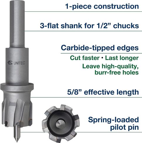 CS Unitec 2-Series Professional-Grade Tungsten Carbide-Tipped Hole-Saw for Metal 1" (2-1-132) in Saudi Arabia