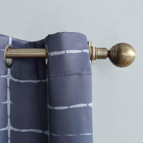 Sun Zero Saki Shibori Print Blackout Grommet Curtain Panel, 40" x 63", Navy Blue in Saudi Arabia
