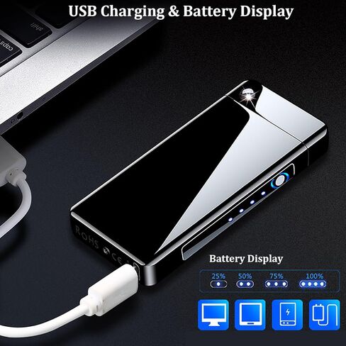 ولاعة كهربائية مقاومة للرياح، ولاعة قابلة لاعادة الشحن بمنفذ USB مع لهب قوس عالي الطاقة، ولاعات قوس مع حجر مشروع رومانسي in Kuwait