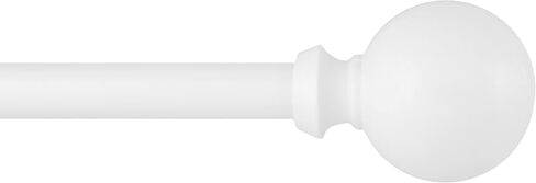 Kenney T71859 Newbury Ball End Standard Decorative Window Curtain Rod, 36-66" Adjustable Length, White Finish, 5/8" Diameter Steel Tube in Saudi Arabia