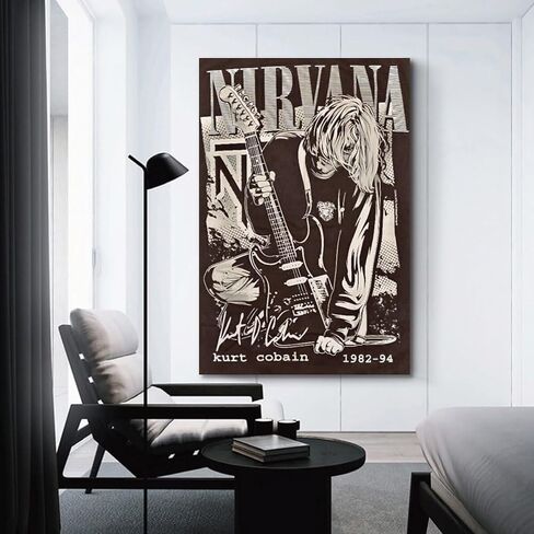 CZOURPVU NIRVANA Poster Kurt Cobain Poster Band Poster Rock Poster Poster Art Decor Painting Aesthetic Wall Art Canvas for Bedroom Decor 16x24inch(40x60cm) Style-3 in Saudi Arabia