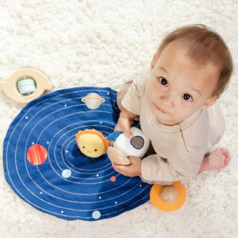 KiwiCo - Sensory Solar System Set with Soft Play Mat, Book, Baby Rattle, Teether Wobbler & Lovey Book Gift Set, Ages 0+ in Kuwait
