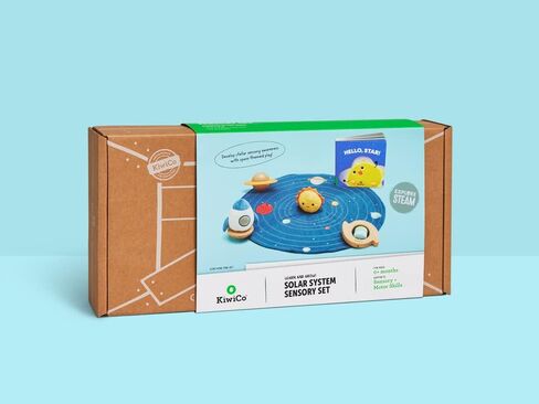 KiwiCo - Sensory Solar System Set with Soft Play Mat, Book, Baby Rattle, Teether Wobbler & Lovey Book Gift Set, Ages 0+ in Kuwait
