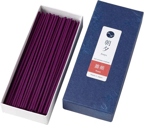 أعواد بخور الورد ذات الدخان المنخفض من أسايو اليابان (40 جرام)، بخور الورد الياباني للاسترخاء المسائي واليوجا والتأمل. البخور الذي لا يدخن مع تهيج أقل وغير سام in Kuwait
