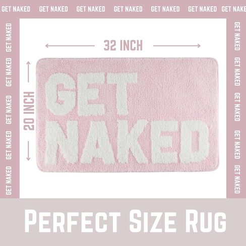 SRS67 سجادة حمام Get Naked - سجادة حمام لطيفة - سجادة حمام وردية - سجادة غير قابلة للانزلاق من الألياف الدقيقة الماصة - سجادة حمام قطيفة سميكة - سجادة حمام وردية قابلة للغسل in Kuwait