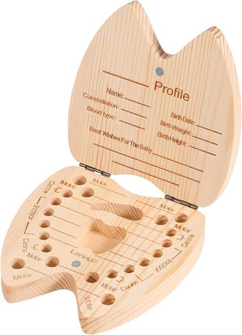 Annhua Tooth Fairy Box Baby Tooth Box for Girls, Tooth Holders for Kids Keepsake Umbilical Cord Keepsake Box - Storing 20 Shed Milk Teeth, Fetal Hair and Recording Baby Information in Saudi Arabia