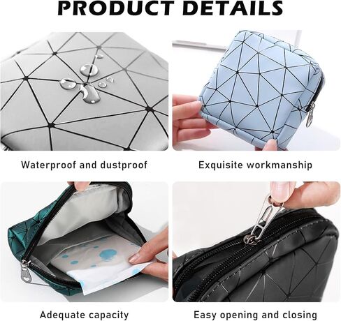 Sanitary Napkin Storage Bag, 6PCS Leather Portable Period Kit Bag Menstrual Cup Pouch for Teen Girls Women, Mini Waterproof Tampon Bags with Zipper, Travel Menstrual Period Sanitary Pouch, Period Bag in Kuwait