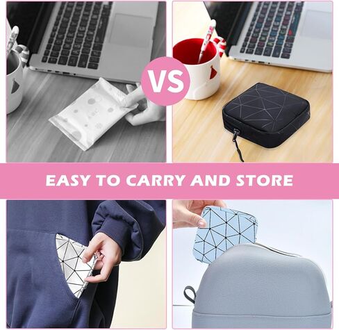 Sanitary Napkin Storage Bag, 6PCS Leather Portable Period Kit Bag Menstrual Cup Pouch for Teen Girls Women, Mini Waterproof Tampon Bags with Zipper, Travel Menstrual Period Sanitary Pouch, Period Bag in Kuwait