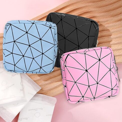 Sanitary Napkin Storage Bag, 6PCS Leather Portable Period Kit Bag Menstrual Cup Pouch for Teen Girls Women, Mini Waterproof Tampon Bags with Zipper, Travel Menstrual Period Sanitary Pouch, Period Bag in Kuwait
