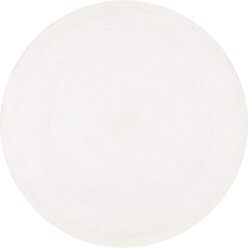 SAFAVIEH Braided Collection 5' Round Beige BRD901B Handmade Country Cottage Reversible Wool Entryway Foyer Living Room Bedroom Kitchen Area Rug in Saudi Arabia