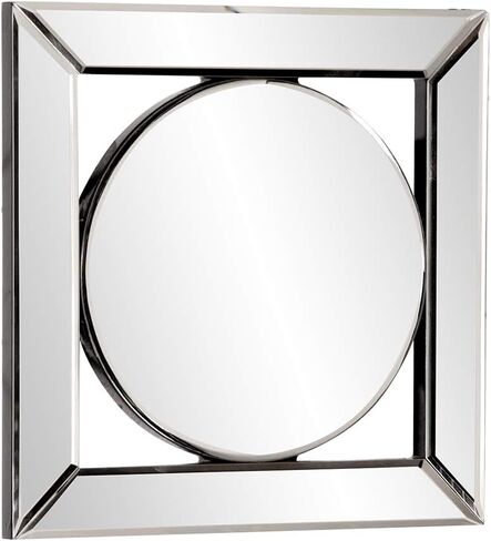 Howard Elliott Lula Square Hanging Accent Mirrored Frame Wall Mirror, Unique Design Elegant Home Décor Accessories, 12 x 12 Inch,Black in Saudi Arabia