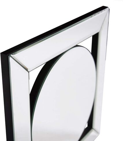 Howard Elliott Lula Square Hanging Accent Mirrored Frame Wall Mirror, Unique Design Elegant Home Décor Accessories, 12 x 12 Inch,Black in Saudi Arabia