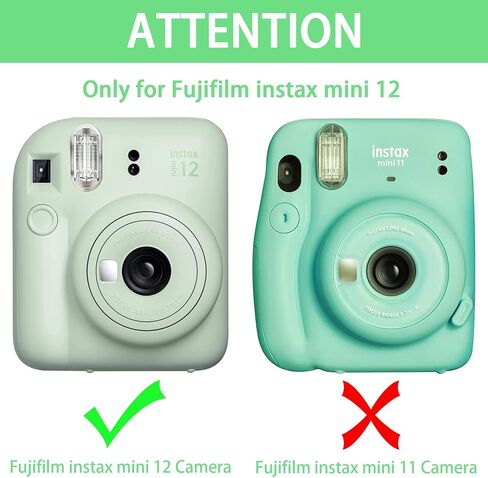 غطاء حماية من السيليكون من Aenllosi مناسب لكاميرا Fujifilm Instax Mini 12 مع حزام كتف (ملون، حافظة فقط) in Saudi Arabia