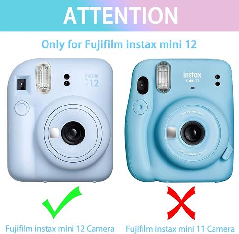 غطاء حماية من السيليكون من Aenllosi مناسب لكاميرا Fujifilm Instax Mini 12 مع حزام كتف (ملون، حافظة فقط) in Saudi Arabia