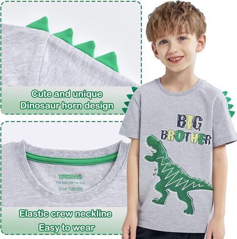 تيشيرت مطبوع عليه ديناصور الأخ الأكبر للأخوة والأخوة للأطفال الصغار in Kuwait