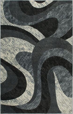 Home Dynamix Catalina Huron Contemporary Abstract Swirl Area Rug, Blue/Grey, 5'3"x7'2" in Saudi Arabia