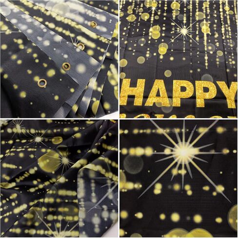 Happy Retirement Backdrop with 70.8"X43.3"，Large Happy Retirement Banner Background Photography with Rope, Party Decoration Supplies for Photo Booth Props Decor Outdoor Indoor (Black) in Saudi Arabia
