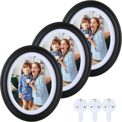 Voittozege 3 Pack Oval Picture Frames 5x7 Black Oval Frames with Mounting Screws and Hooks in Kuwait