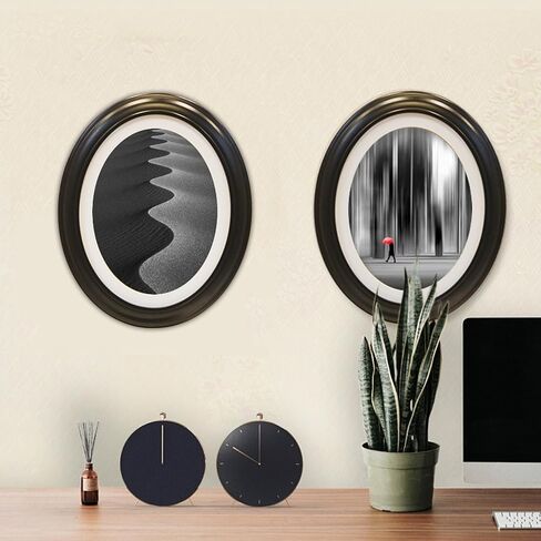 Voittozege 3 Pack Oval Picture Frames 5x7 Black Oval Frames with Mounting Screws and Hooks in Kuwait