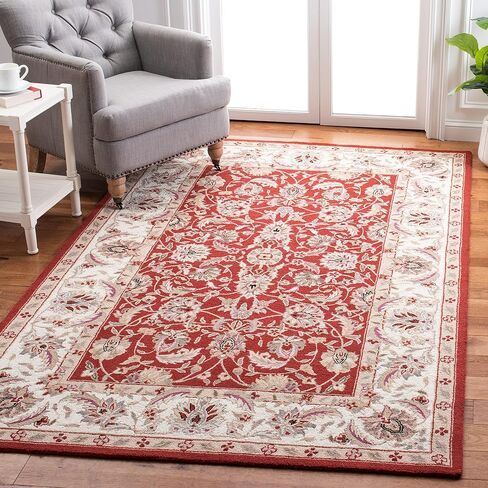 SAFAVIEH Chelsea Collection Runner Rug - 3' x 8', Ivory & Ivory, Hand-Hooked French Country Wool, Ideal for High Traffic Areas in Living Room, Bedroom (HK78C) in Saudi Arabia