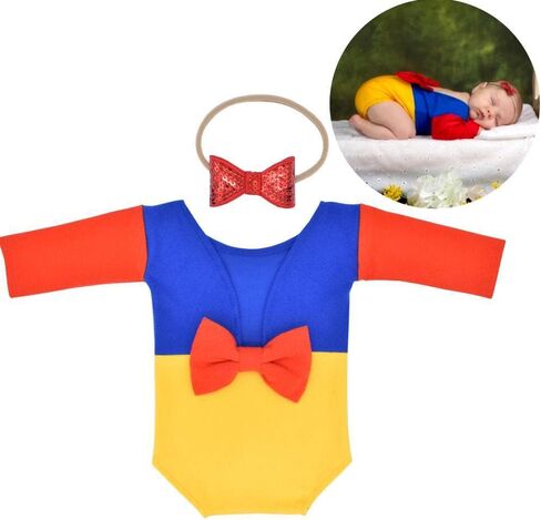 Newborn Romper Photography Outfits Girl Photo Shoot Princess Costume Romper with Hairband Set Baby Photoshoot Girl Props in Kuwait