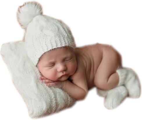 مجموعة قبعات للتصوير الفوتوغرافي للأطفال حديثي الولادة الشهري مع وسادة للأولاد والبنات حديثي الولادة والتقاط الصور أزياء لطيف وسادة in Kuwait