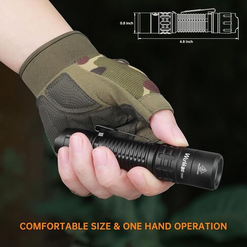 Wurkkos TD02 Led Flashlight, Super Bright Pocket Flashlights Rechargeable,High Lumens Tactical Flashlight EDC Flash Light with Type C Charging Port Tail Switch for Outdoor and Indoor Activities in Saudi Arabia