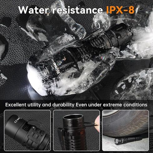Wurkkos TD02 Led Flashlight, Super Bright Pocket Flashlights Rechargeable,High Lumens Tactical Flashlight EDC Flash Light with Type C Charging Port Tail Switch for Outdoor and Indoor Activities in Saudi Arabia