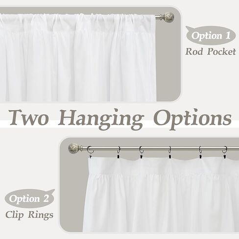 DriftAway Semi Sheer Linen Blend Textured Window Curtains Ruffle 2 Panels 84 Inch Chic Farmhouse Vintage for Bedroom Living Room Children Light Filtering Rod Pocket Drapes in Kuwait