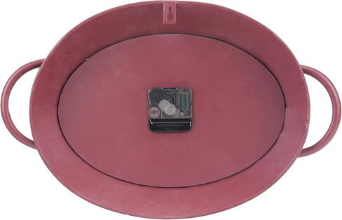 Stonebriar Rustic Farmhouse Oval Battery Operated Metal Wall Clock with Red Rust Finish in Saudi Arabia