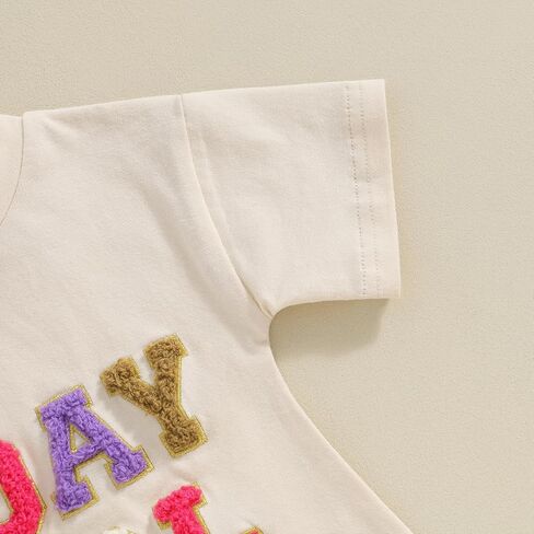 Kayotuas Half/1st Birthday Outfit Baby Boy Girl Birthday Bubble Romper Cute Embroidered Tshirt Bodysuit Short Sleeve Jumpsuit in Saudi Arabia