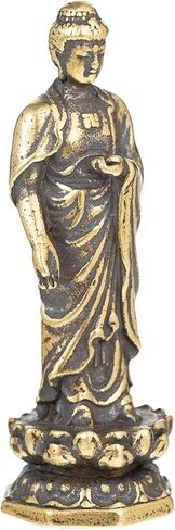 Mini Buddha Statue,Pocket Buddah Statue-Small Buddha Figurine,Zen Buda Statue,Cute Buddha Sculpture,Sitting Buddha,Meditation Meditating Buddha-Copper Bronze Buddha-Retro Style Handmade for Home Decor in Kuwait