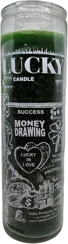 INDIO 7 Day Glass Candle Money Drawing - Green in Saudi Arabia