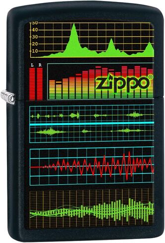Zippo Lighter: Music Waves - Black Matte 76884 in Saudi Arabia