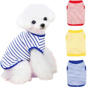 3 Pack Small Dog Shirt Stripped Dog Shirt Dog Tshirts for Dogs Breathable Striped Dog Small Puppy Shirt Girl Boy Extra Small Dog Tshirts