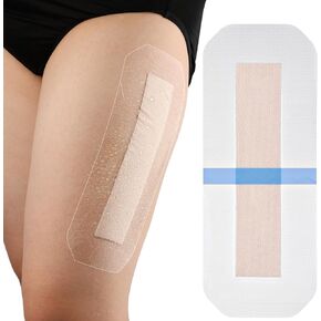 Bordered Silicone Adhesive Dressing Waterproof Long Surgical Incision Shower Bandages with Non-Stick Pad for Knee Hip Replacement Wound Care Protector Patches 4"x10" (Pack of 5) in Kuwait