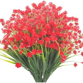 Grunyia 8 Bundles Artificial Outdoors Flowers (Blue-Daffodil)