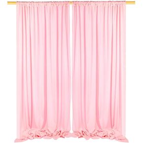 SHERWAY 2 ألواح 12 سم × 3.8 متر وردي سميك من الساتان لحفلات الزفاف، ستائر نوافذ غير شفافة لتزيين الحفلات in Kuwait