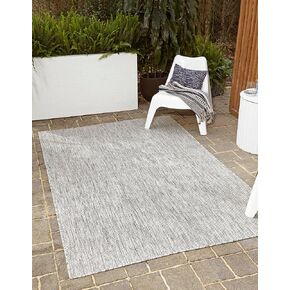 Rugs.com Outdoor Solid Collection Rug – 6 Ft Runner Aquamarine Flatweave Rug Perfect for Hallways, Entryways